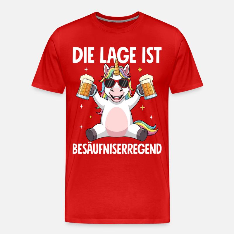 Die Lage Ist Besäufniserregend - Männer Premium Bio T-Shirt - Rot