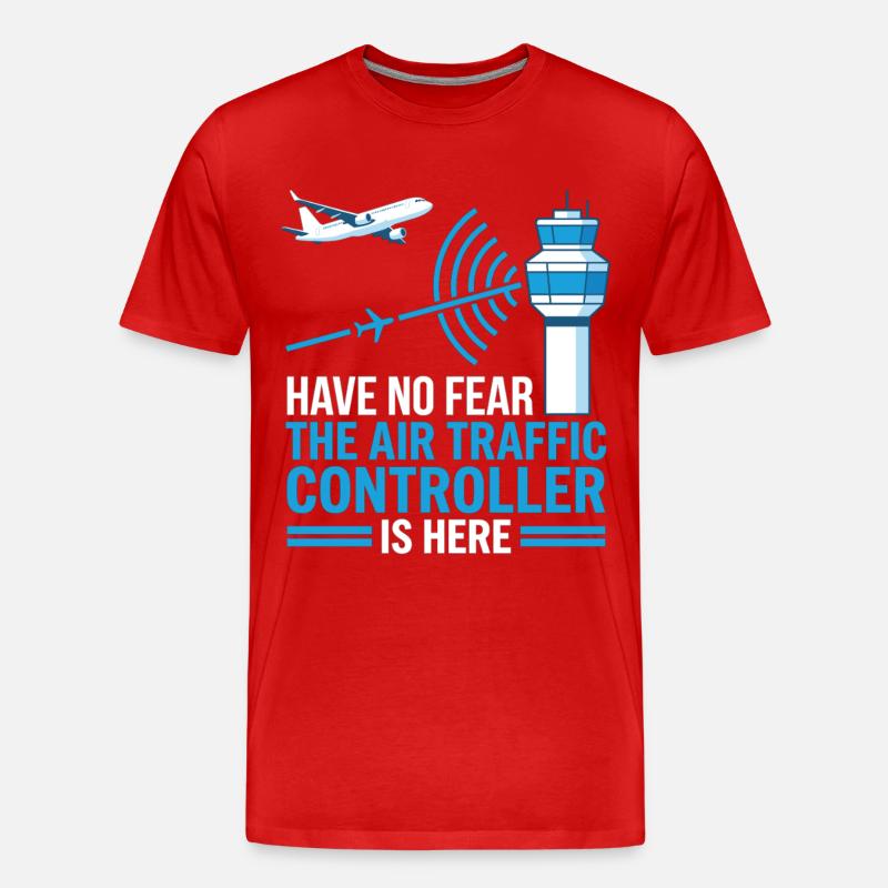 Air Traffic Controller Fluglotse Geschenk - Männer Premium Bio T-Shirt - Rot