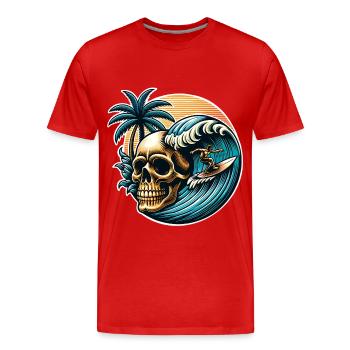 Surf - Männer Premium Bio T-Shirt - Rot - Vorne - Damien (186cm)