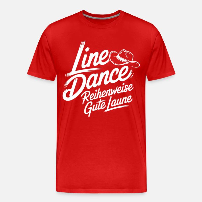 Line Dance Gute Laune - Männer Premium Bio T-Shirt - Rot
