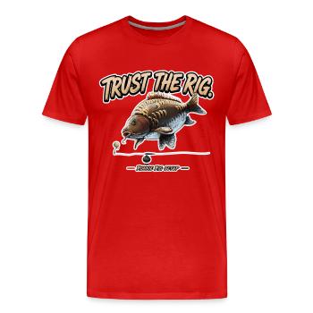 Trust The Rig Carp Fishing Ronnie Rig - Men's Premium Organic T-Shirt - red - Front - Damien (186cm)
