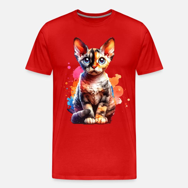 Devon Rex Geschenk - Männer Premium Bio T-Shirt - Rot