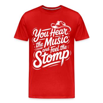 Country Line Dance Music Vibe - Men's Premium Organic T-Shirt - red - Front - Damien (186cm)