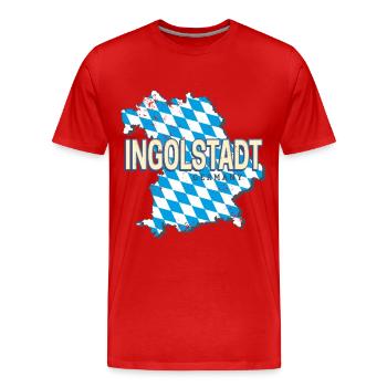 Ville d’Ingolstadt en Bavière, Allemagne Souvenir - T-shirt bio Premium Homme - rouge - Devant - Damien (186cm)
