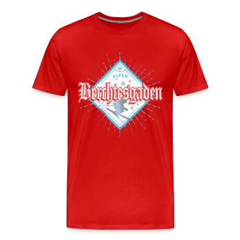 Berchtesgaden in Bayern Retro Skifahrer Souvenir - Männer Premium Bio T-Shirt - Rot - Vorne - Damien (186cm)