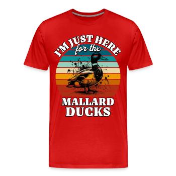 Expressions drôles de colverts - T-shirt bio Premium Homme - rouge - Devant - Damien (186cm)