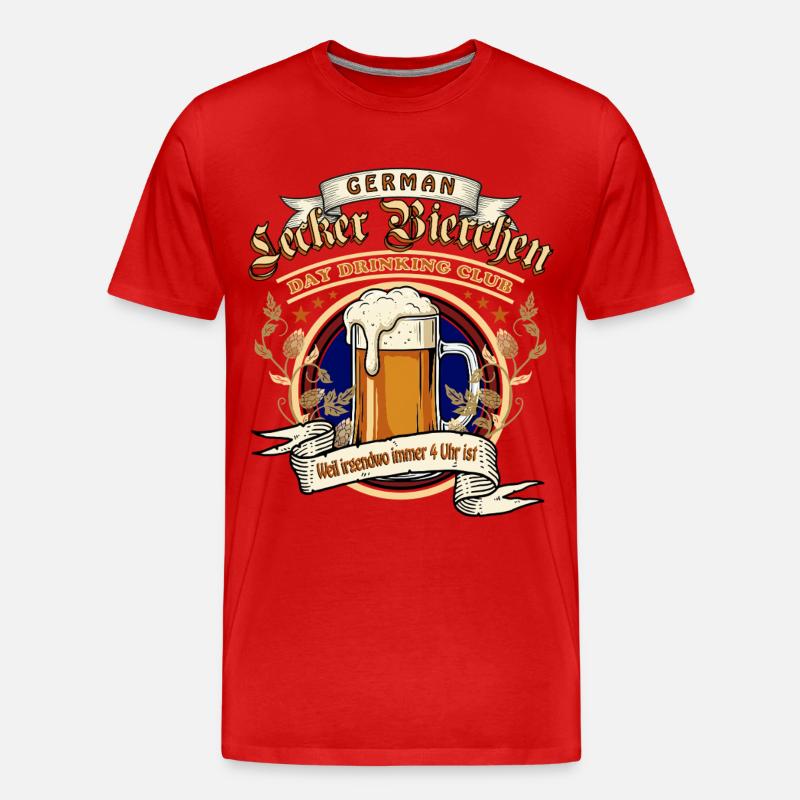 Lecker Bierchen Day Drinking Club - Männer Premium Bio T-Shirt - Rot