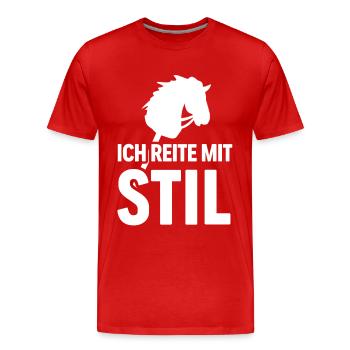 Cheval de Loisir | Rouler avec style | Sports | Don - T-shirt bio Premium Homme - rouge - Devant - Damien (186cm)
