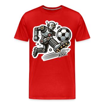 Robo Striker Soccer Bot - Men's Premium Organic T-Shirt - red - Front - Damien (186cm)