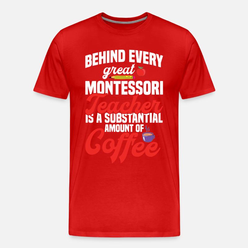 Montessori-Lehrer-Methode Schule - Männer Premium Bio T-Shirt - Rot