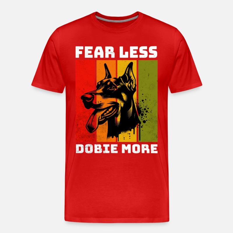 Doberman Dobermann - Männer Premium Bio T-Shirt - Rot
