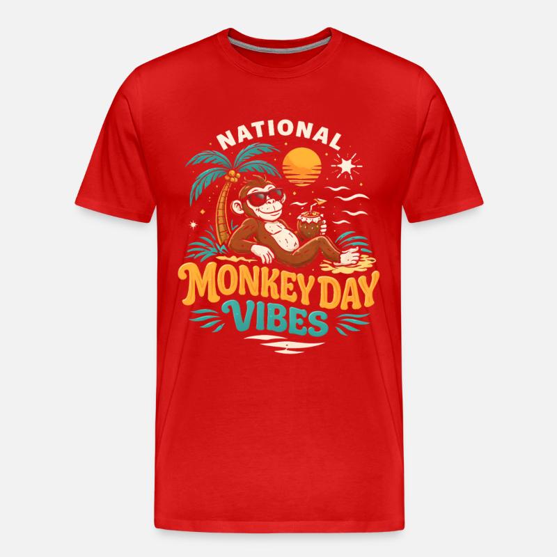 Monkey Day Monkey Day - Men's Premium Organic T-Shirt - red