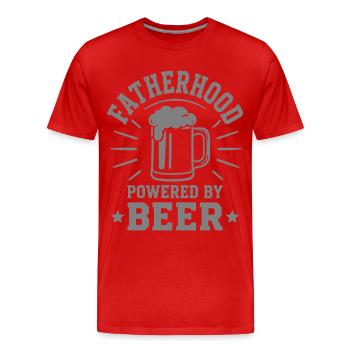LA PATERNITÉ ALIMENTÉE PAR LA BIÈRE Emblème pour les pères - T-shirt bio Premium Homme - rouge - Devant - Damien (186cm)