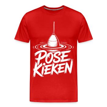 Fischen Pose Humor - Männer Premium Bio T-Shirt - Rot - Vorne - Damien (186cm)