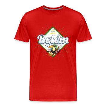 Belem in Para Brasilien mit Retro Tukan Souvenir - Männer Premium Bio T-Shirt - Rot - Vorne - Damien (186cm)