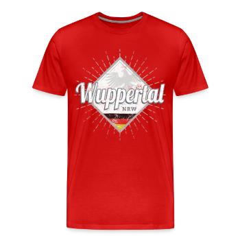 Wuppertal Stadt in Deutschland Nordrhein-Westfalen - Männer Premium Bio T-Shirt - Rot - Vorne - Damien (186cm)