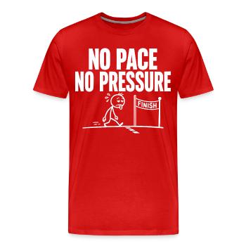 Pas de rythme, pas de pression - T-shirt bio Premium Homme - rouge - Devant - Damien (186cm)