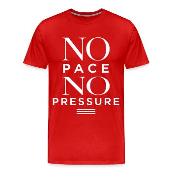 Pas de rythme, pas de pression - T-shirt bio Premium Homme - rouge - Devant - Damien (186cm)