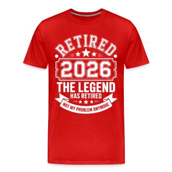 Retired 2026 Funny Retired Graphic Men Retirement - Men's Premium Organic T-Shirt - red - Front - Damien (186cm)