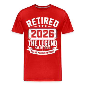 Retired 2026 Funny Retired Graphic Men Retirement - Men's Premium Organic T-Shirt - red - Front - Damien (186cm)