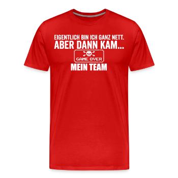 Gamer Lustig Gaming Team - Männer Premium Bio T-Shirt - Rot - Vorne - Damien (186cm)