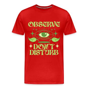 Écologiste Écologie Observe Ne Pas Déranger - T-shirt bio Premium Homme - rouge - Devant - Damien (186cm)
