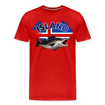 Island Köhler Angeln - Seelachs Fishing - Männer Premium Bio T-Shirt - Rot - Vorne - Damien (186cm)