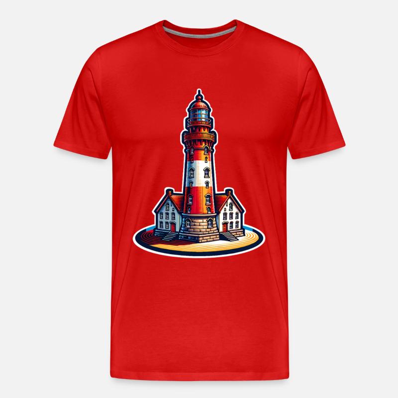 Leuchtturm - Männer Premium Bio T-Shirt - Rot