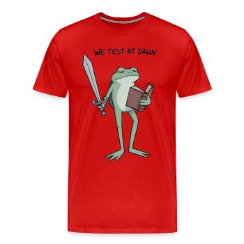 Chevalier Grenouille Matinale - T-shirt bio Premium Homme - rouge - Devant - Damien (186cm)