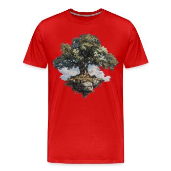 Arbre - T-shirt bio Premium Homme - rouge - Devant - Damien (186cm)