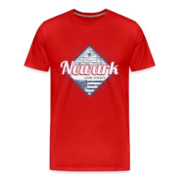 Newark Stadt in New Jersey Vereinigte Staaten USA - Männer Premium Bio T-Shirt - Rot - Vorne - Damien (186cm)
