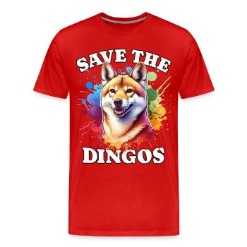 Chien sauvage australien sauve le dingo - T-shirt bio Premium Homme - rouge - Devant - Damien (186cm)
