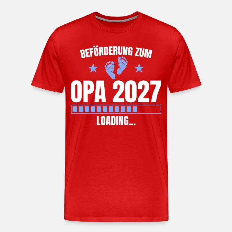 Beförderung zum Opa 2027 – Loading - Männer Premium Bio T-Shirt - Rot