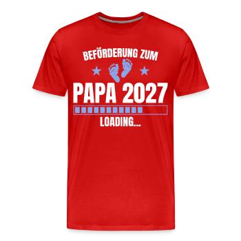 Beförderung zum Papa 2027 Loading - Vaterschaft - Männer Premium Bio T-Shirt - Rot - Vorne - Damien (186cm)