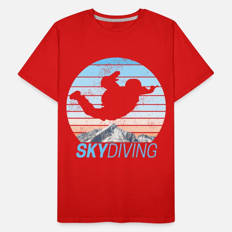 Parachutisme Coucher de soleil T-shirt bio Premium Homme