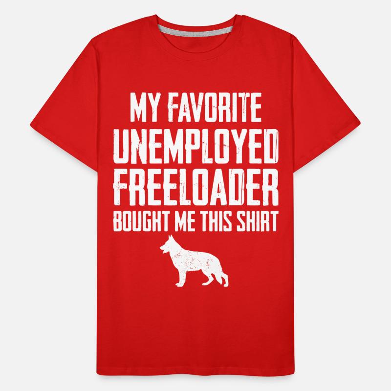 Funny German Shepherd Freeloader Men's Premium Organic T-Shirt