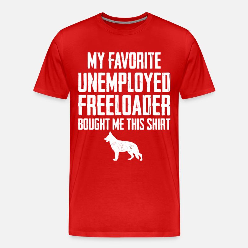 Funny German Shepherd Freeloader - Men's Premium Organic T-Shirt - red