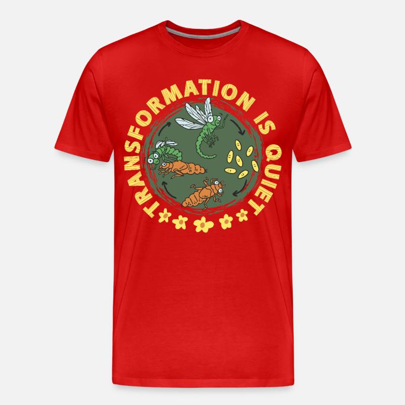 Libelle Libellen Transformation Is Quiet - Männer Premium Bio T-Shirt - Rot