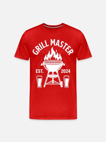 GRILL MASTER EST 2024 Grillmeister - Men's Premium Organic T-Shirt - red