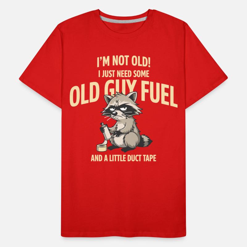 Grumpy Raccoon Old Guy Fuel Tee T-shirt bio Premium Homme