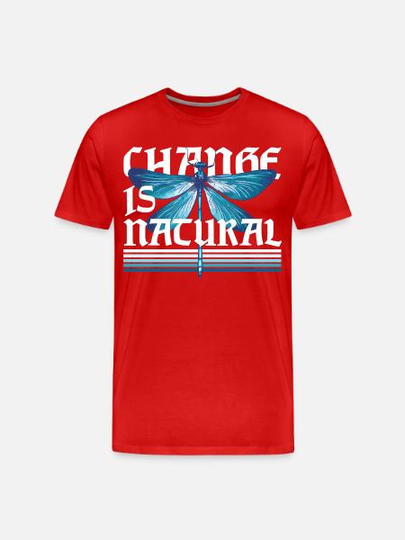 Libelle Libellen Change Is Natural - Männer Premium Bio T-Shirt - Rot