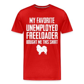 Profiteur pomeranien drôle - T-shirt bio Premium Homme - rouge - Devant - Damien (186cm)