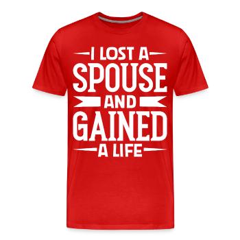 Lost Spouse - Gained Life - Men's Premium Organic T-Shirt - red - Front - Damien (186cm)