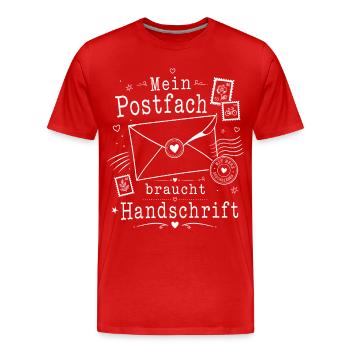 Analoge Freundschaft mit Briefcharme - Männer Premium Bio T-Shirt - Rot - Vorne - Damien (186cm)