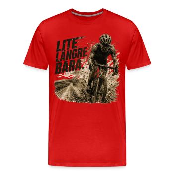 Road Biking and Gravel: A little further - Men's Premium Organic T-Shirt - red - Front - Damien (186cm)