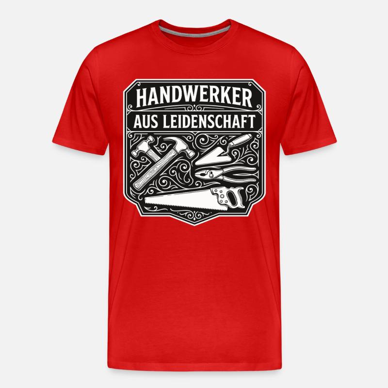 Handwerker Leidenschaft Qualität Tradition - Männer Premium Bio T-Shirt - Rot