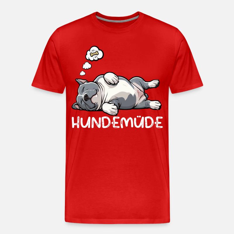 Hundemüde American Bully Bully Pit Bullybesitzer - Männer Premium Bio T-Shirt - Rot