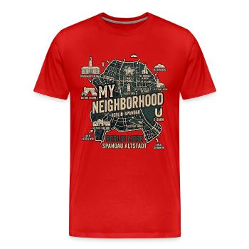 Berlin Spandau Nachbarn - Männer Premium Bio T-Shirt - Rot - Vorne - Damien (186cm)
