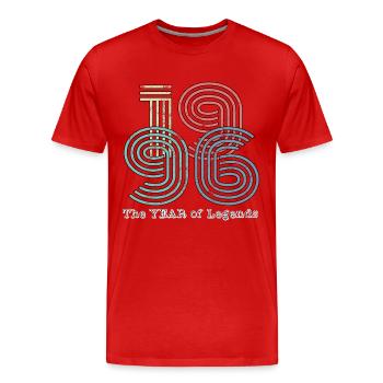 Vintage 1996 - Männer Premium Bio T-Shirt - Rot - Vorne - Damien (186cm)