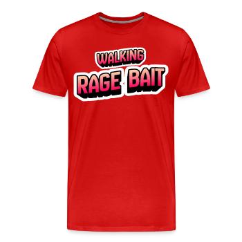 Walking Rage Bait - Männer Premium Bio T-Shirt - Rot - Vorne - Damien (186cm)
